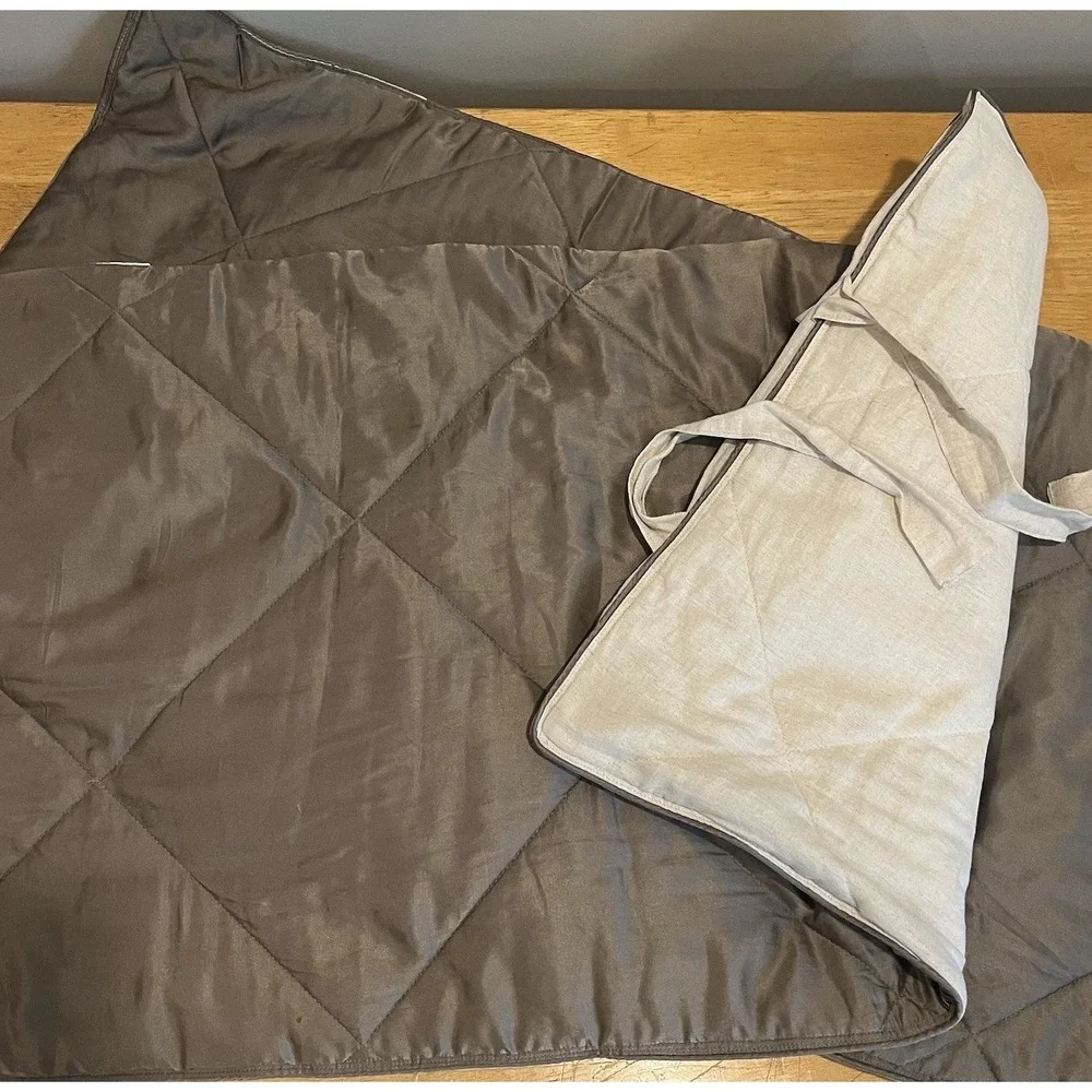 Pottery Barn 2 King Linen Silk Cotton Diamond Quilted Tie Pillow Sham Brownstone